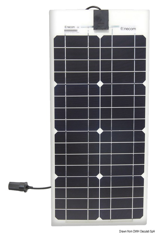 Fabbricati con celle solari aerospaziali ad alta performance. Sono pannelli di ultima generazione ultrasottili, solo 1,7 mm, e ultraflessibili. Efficienza celle mono 17,25%. Il pannello è composto da un sandwich formato da un supporto plastico + celle solari + rivestimento superficiale in resina epossidico UV resistente. Il fissaggio avviene tramite biadesivo. Cavo di connessione con spina MC4 incluso.Versione A: pannelli mono-cristallini.Versione B: equipaggiati con celle americane ad altissima efficienza Sun Power. Si ottiene un minor ingombro con un'efficienza superiore del 23% rispetto alle celle standard.
