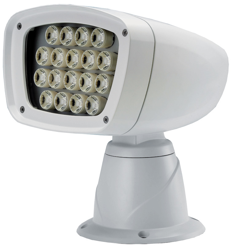 Carcassa: alluminio pressofuso e verniciato bianco con resine ad alta resistenza anti-corrosione. Completamente stagni. Rotazione orizzontale 355°, a 2 velocità. Rotazione verticale 50°. CREE LED di alta qualità. Consumo 54 W equiparabili ad oltre 100 W di una lampadina classica. I fari sono collegabili a 3 tipi di comando optional che possono essere indipendenti o "sommati" per creare la configurazione desiderata:1) comando da plancia con joystick (da collegare via cavo telefonico al faro) cavo incluso da 4,5 m. Optional da 10 m.2) Comando da plancia wireless (è sufficiente portare l'alimentazione al pannello che si interfaccia wireless con il faro).3) Radiocomando classico fornito con staffa per fissaggio alla plancia.