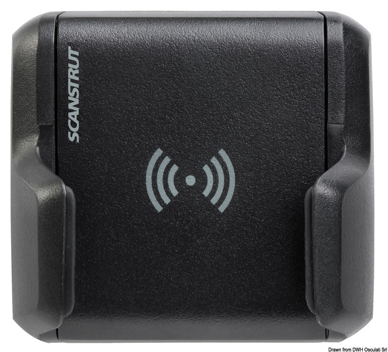 Caricatore wireless per telefono, ad alte prestazioni, progettato per la nautica. Adatto a tutti i modelli di larghezza da 56 (2.16") a max 106 (4.17") mm.100% stagno IPX6;- elevato Grip di tenuta;- inserimento con una sola mano;- si installa su qualsiasi superficie piana.