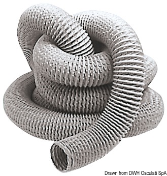 E' termoresistente fino a 130°, autoestinguente e con grandissima flessibilità, realizzato espressamente per aerazioni vani motore.