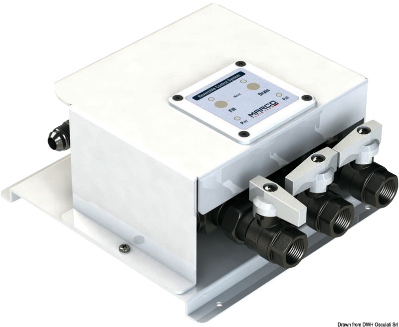 Sistema cambio olio elettronico di dimensioni compatte per installazione fissa su imbarcazioni. Consente lo svuotamento e il riempimento dell'olio per tutte le utenze di bordo quali i generatori, motori, trasmissioni e passerelle.Il controllo elettronico regola la velocità del motore della pompa in base alla viscosità / temperatura dell'olio, inoltre aumenta il numero di giri nella fase di adescamento per una massima aspirazione.Il sistema va in blocco automatico in caso di fine liquido, cortocircuito e dopo 30 min. di operatività.