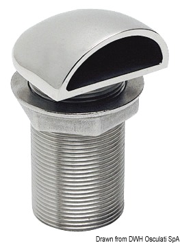In acciaio inox AISI 316 microfuso e lucidato a specchio. Completamente filettato.