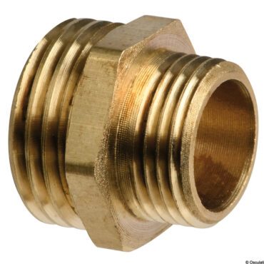 Brass double nipple 1" x 1 1/4"
