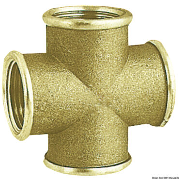 Brass cross joint female 1"