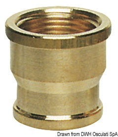 Brass joint sleeve female/female 3/8" x 1/2"