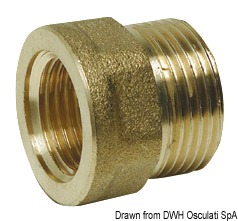 Brass joint sleeve male/female 1/2" x 3/4"