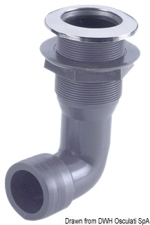 In nylon, con battuta frontale a vista in acciaio inox lucidato a specchio con portagomma a 90°.