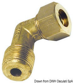 Brass comprssion joint 90° male 10 mm x 3/8"