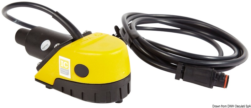 Un accessorio che ne contiene tre al suo interno, succhiarola, valvola di non ritorno ed interruttore elettronico. Facilmente collegabile alla pompa di sentina "Gulper IC" mediante spinotti stagni, viene fornita con 4 metri di cavo e può funzionare sia in impianti a 12V che a 24V. Non richiede nessuna manutenzione e si installa rapidamente. Connessione orientabile.