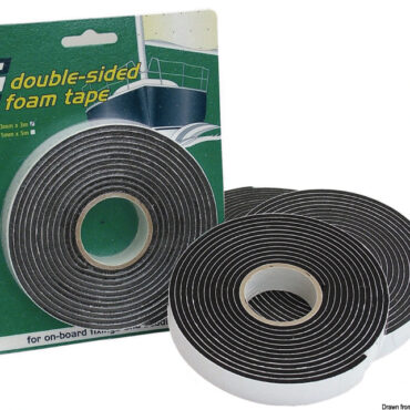Formato da due facce adesive con interposto nastro in PVC espanso comprimibile. Ideale per fissaggio di superfici irregolari o per eliminare vibrazioni.
