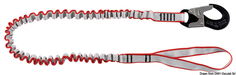 Moschettone in alluminio/inox antiappiglio e con apertura rapida.L’attacco con la doppia bocca di lupo al contrario delle normali bocche di lupo che possono diventare laschi ed ingombranti rimane compatto senza la possibilità di scorrere su stesso.