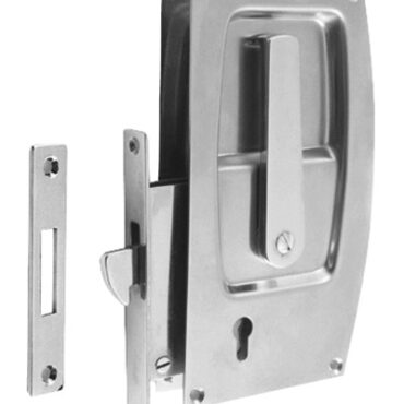 In ottone cromato per porte scorrevoli con maniglia a filo, Adatte per porte con spessore minimo di 20 mm.