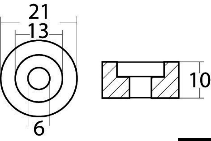 Magnesium ring anode for Suzuki 4/300 HP outboard