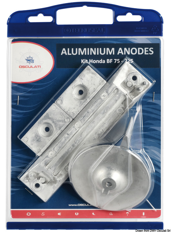 Magnesium anode kit for Honda outboards 75/225 HP