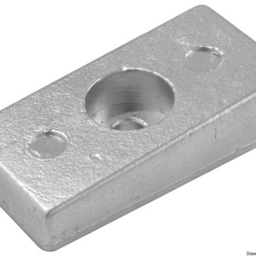 Aluminium plate anode 75/225 HP 36 x 71 mm