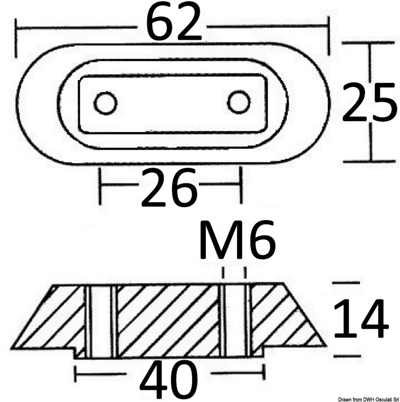 Magnesium plate anode 10/50 HP