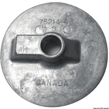 Flat fin zinc anode for Bravo