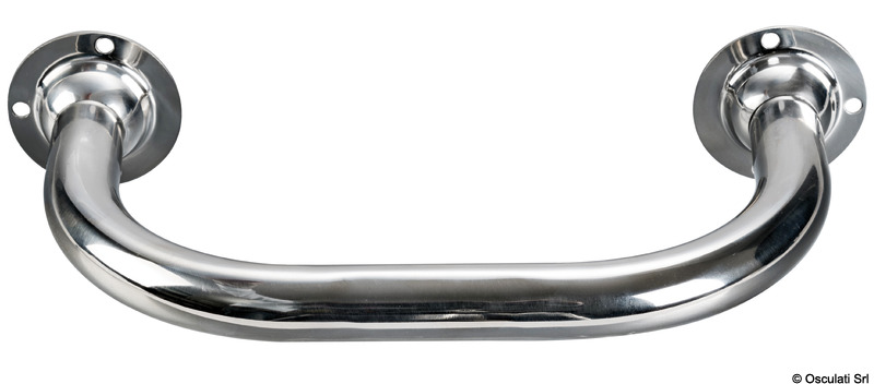 Fabbricato in acciaio inox. Tubo mm 25 con gradino ribattuto per comodità di risalita.