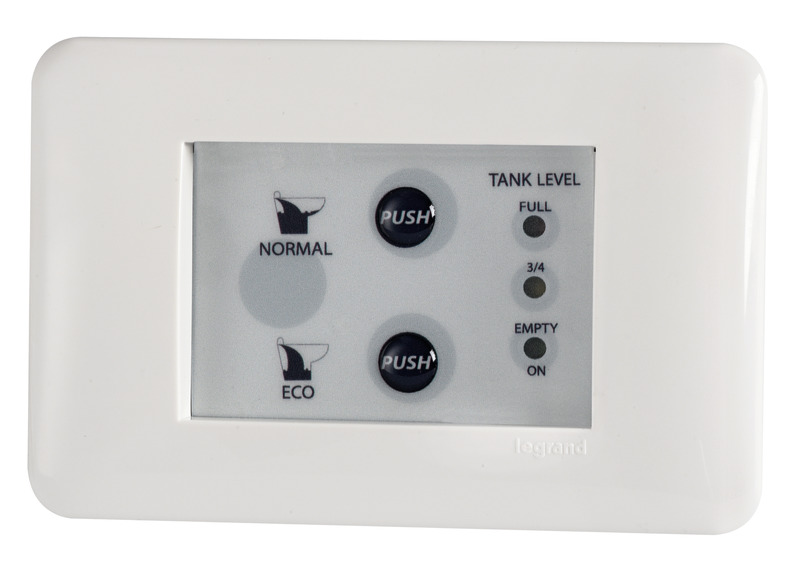 Con pulsanti a sfioramento e indicatore a LED del livello acque nere nel relativo serbatoio. Versione per WC elettrici tradizionali.