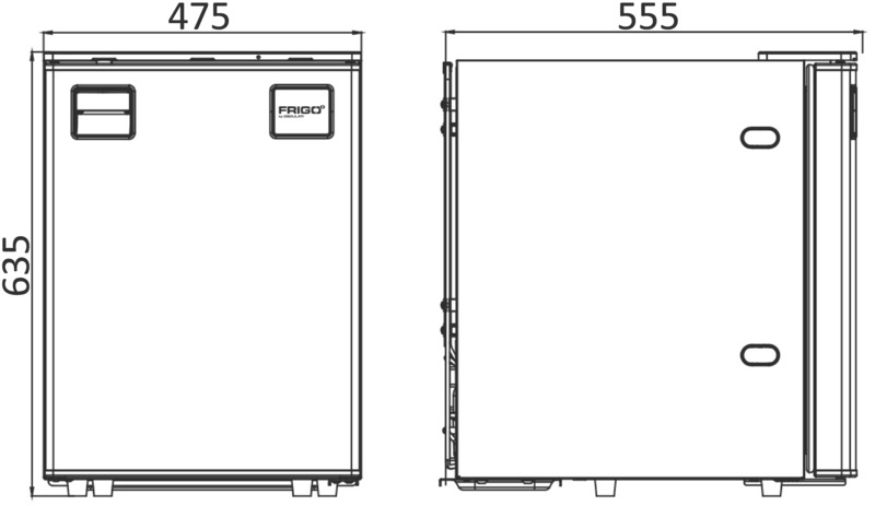Frigo versatili e compatti. Facilmente installabili in qualsiasi imbarcazione o veicolo. Previsti di comodo scomparto congelatore. Equipaggiato da compressore ad alte prestazioni e bassi consumi, con comando di controllo interno per regolare la temperatura e pannello porta in alluminio spazzolato anodizzato antimpronta. Apertura porta reversibile. Disponibili cornici di finitura a 4 lati che permettono installazione a filo o sporgente.