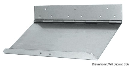 In acciaio inox, modello con spessore da 2,5 mm e con speciale cerniera a snodo totale. Il flap, qualsiasi kit di azionamento adotti, può ruotare di ben 180° senza sforzare o scavezzarsi dall’attacco della poppa. Sono predisposti per essere utilizzati: con kit elettroidraulici "Bennett 51.235.12/24"; con kit elettromeccanici “EM” 51.350.00 (solo serie standard 51.134.01/02/03/04/05); con kit meccanici 51.134.00 (solo serie standard 51.134.01/2/3/4).