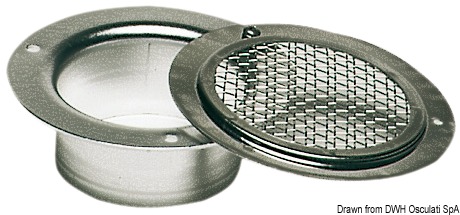 Tutta in acciaio inox, con reticella e collo.