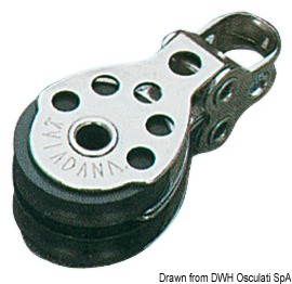 In acciaio inox con puleggia in nylon.