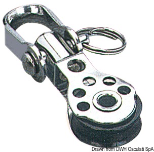 In acciaio inox con puleggia in nylon.