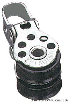 In acciaio inox con puleggia in nylon.