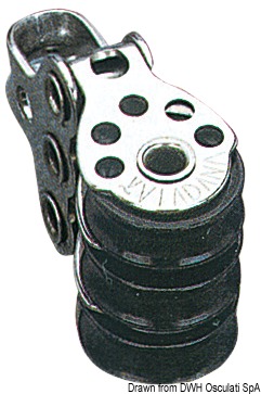 In acciaio inox con puleggia in nylon.