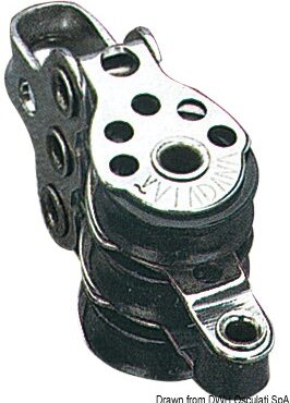 In acciaio inox con puleggia in nylon.