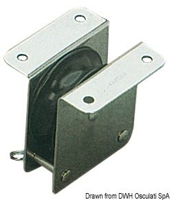 In acciaio inox ad incasso per albero o coperta, puleggia in nylon per drizze tessili.