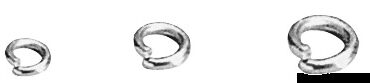 Utili per terminazione dei cavi elastici. Le graffe ad anello servono per bloccare il cavo elastico nei ganci. Si aggraffano con una pinza o con una morsa.