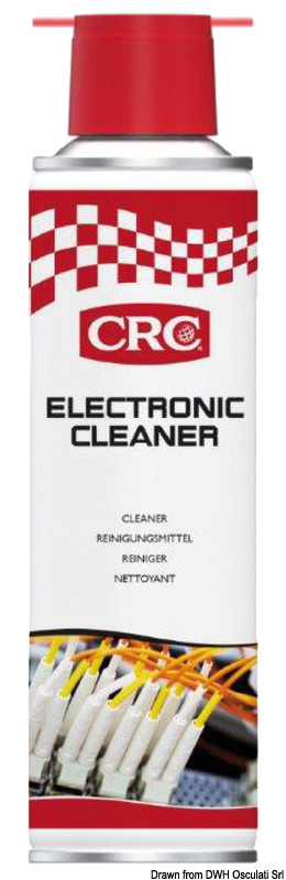 Detergente per apparecchiature elettroniche. Elimina ogni impurità in grado di alterare il funzionamento dei circuiti elettrici.