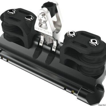 Mainsheet car 2 upstand double control line sheave