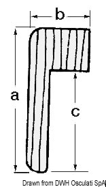 Teak profile for frame 71.042.00