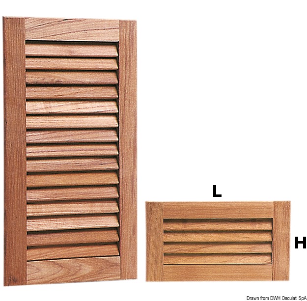 Teak ventilation grid 235x193 mm