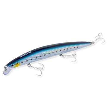AKAMI INTRUDER 175 un Minnow Long Jerk di alta qualità, progettato per lo spinning in mare e la cattura dei predatori come il barracuda. Grazie al sistema "Shaft Balancer" garantisce un controllo preciso della profondità. Assemblato con ancorette antiruggine e rifinito con pittura laser e occhi olografici 3D. L'Akami Intruder è un'arma potente per i pescatori esigenti.
