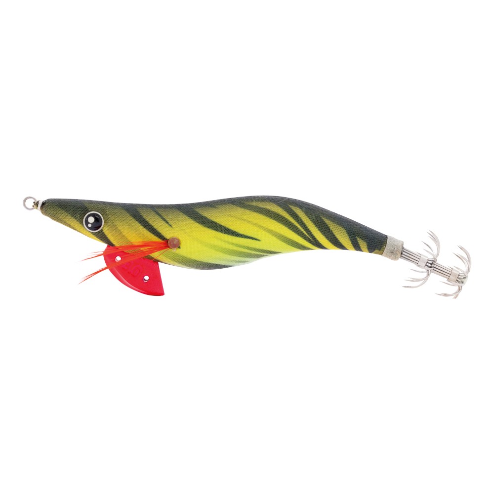 La totanara Akami Koro è un'autentica opera d'arte nell'ambito dell'attrezzatura da pesca, caratterizzata da colori tigrati vivaci, effetto di risonanza e fosforescenza verde. Realizzata con materiali di altissima qualità, i tessuti riflettono la luce in modo seducente grazie all'effetto seta del filo. L'occhio tridimensionale con fosforescenza accattivante e cestelli acuminati garantiscono una tenuta ottimale. La deriva in piombo fuxia ha due fori strategici per appesantire l'egi in condizioni avverse. Adatta sia all'eging che alla pesca tradizionale dei cefalopodi da imbarcazione, è un alleato indispensabile per pescatori appassionati in cerca di prestazioni eccellenti.