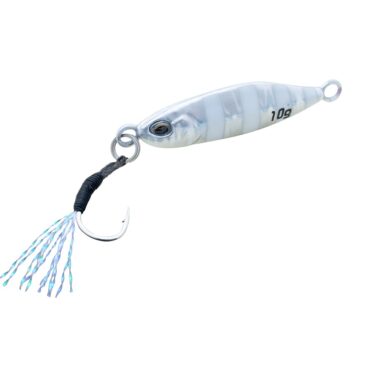 L'Akami Pin Jig è un innovativo micro jig che affonda rapidamente sul fondo grazie al suo peso e al design aerodinamico. Le sue pause strategiche imitano il comportamento di un pesce ferito o in difficoltà, rendendolo estremamente efficace nel provocare attacchi da parte di pesci predatori. Perfetto per catturare specie marine di piccola e media taglia, offre una sfida emozionante sia per i principianti che per i pescatori esperti.