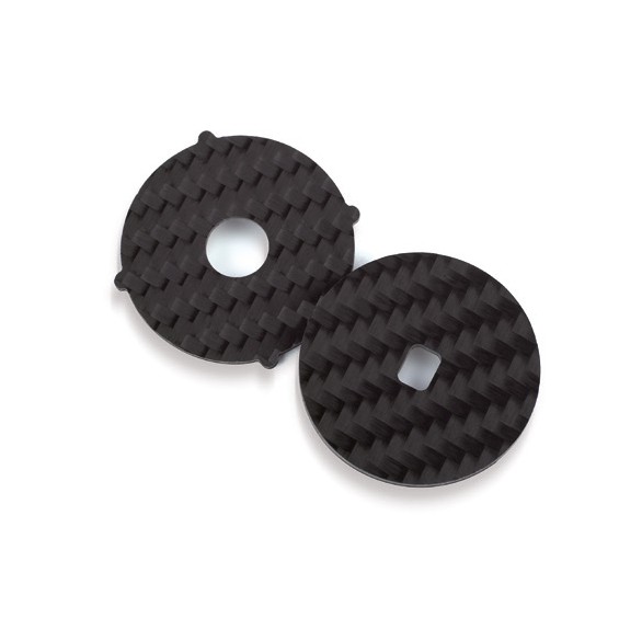 Ricambio kit freno composto da due rondelle in carbonio rinforzato, progettato da Rely Japan Corporation per aumentare la frenata delle bobine nel loro assemblaggio. Compatibile con bobine Rely e bobine Akami: Cygnus TF e UL, Kerosai SR e SG.