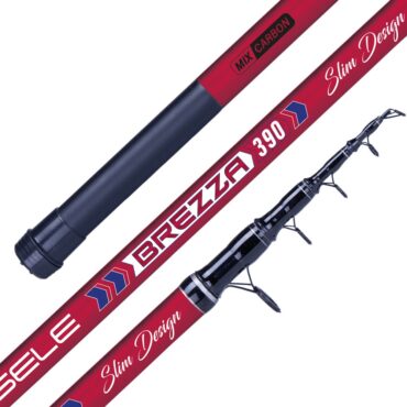 La Sele Brezza è proposta in due misure da 200 gr per far fronte ad ogni esigenza del surfcasting. La 3,90 risulta reattiva ma facile da caricare e la 4,20 permette l’utilizzo di travi più lunghi ed una maggiore progressione durante il lancio.
Fusto in Braided Carbon
Anelli doppio ponte SiC serie K-Guide
Impugnatura in Eva