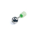 Campanello classico, struttura in metallo e clip in platsica fluorescente.