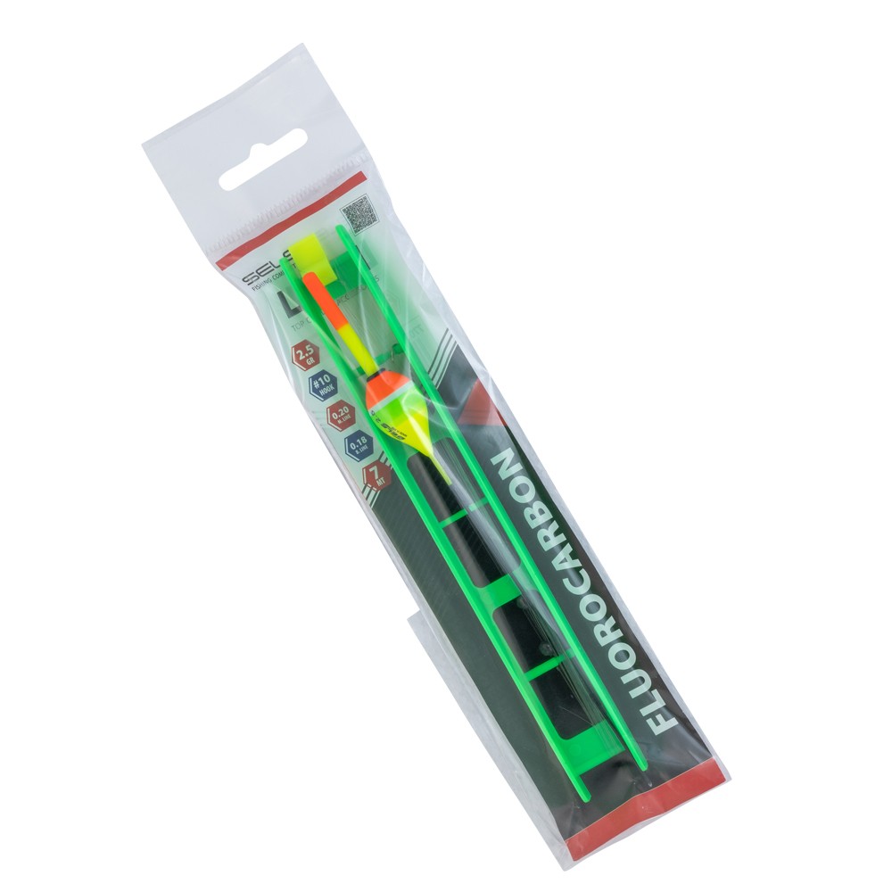 Galleggiante montato con fluorocarbon pronto all’uso consigliato per le teniche di pesa bolognes e canne fisse..

Galleggiante e piombo Split Shot
Lenza madre 7 mt
Terminale filo cira 80/100 cm