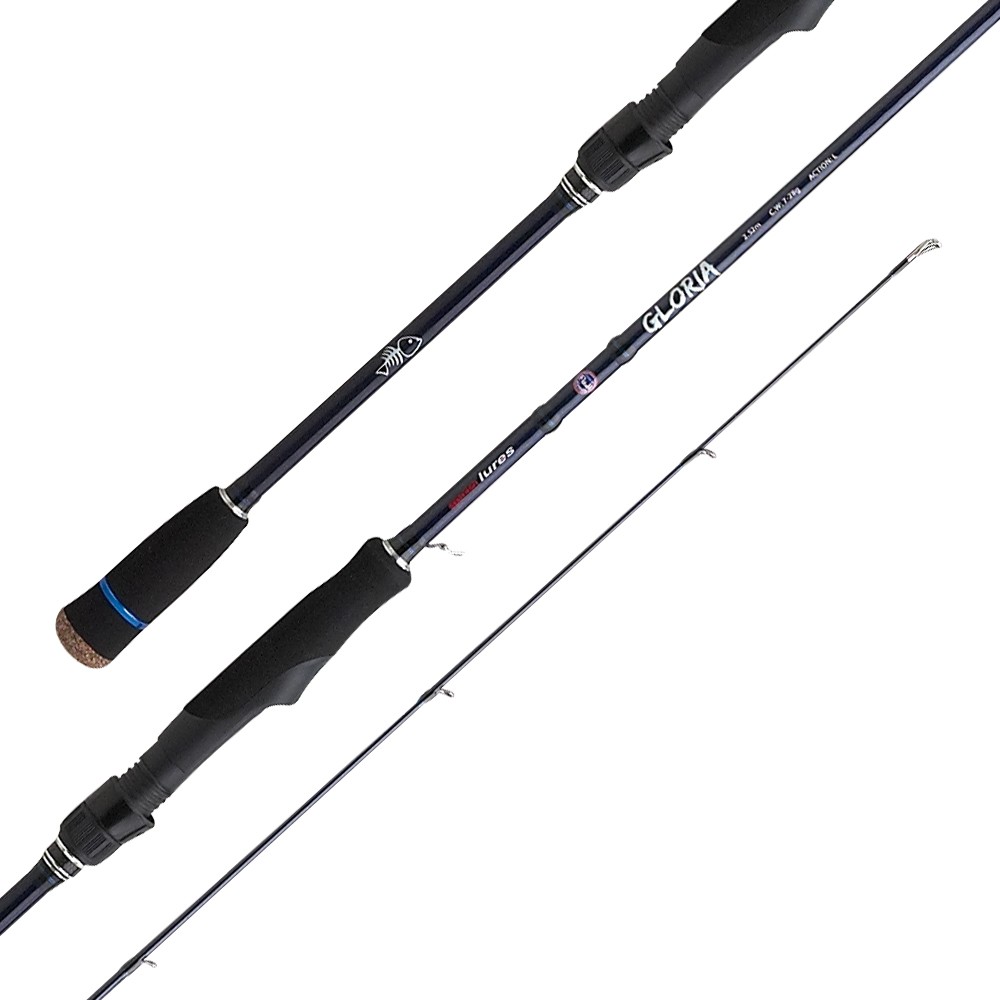 La canna Gloria, marchiata Spanish Lures, rappresenta il Top di gamma delle canne da EGING distribuite da Sud Pesca. Il nome stesso dal latino identifica ”di fama grandissima”. In prova si dimostra ottima, e ben bilanciata per lanciare egi fino a 3,5 pollici. Ottimo abbinamento con mulinello Akami Excel 2500 o Akami Tora 2500.
