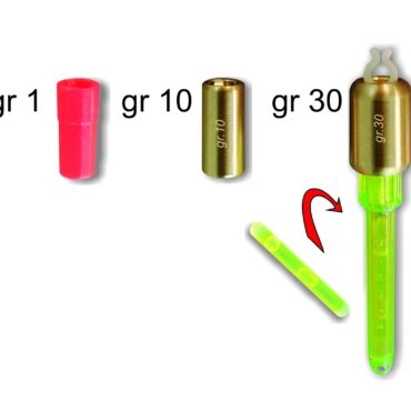 Segnalatore d’abboccata con pesi intercambiabili, adatto per il surfcasting ed il carpfishing. Munito di pinzetta con regolazione della tensione per lo sgancio del filo e alloggiamento per starlight di mm 3 e 4,5. Fornito completo di pesi di gr 1-10 -30.
Colori: verde - trasparente - arancio.
Busta da 1 pezzo, confezione da 5 buste.
