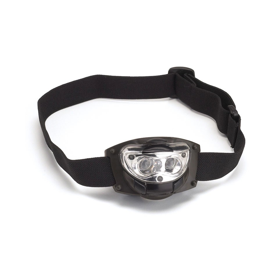 Lampada frontale ideale per la pesca, la caccia, l’escursionismo, il ciclismo. Munita di banda elastica confortevole e removibile. Dodata di 2 led luce bianca e 1 led luce rossa. Richiede tre batterie “AAA” non incluse.