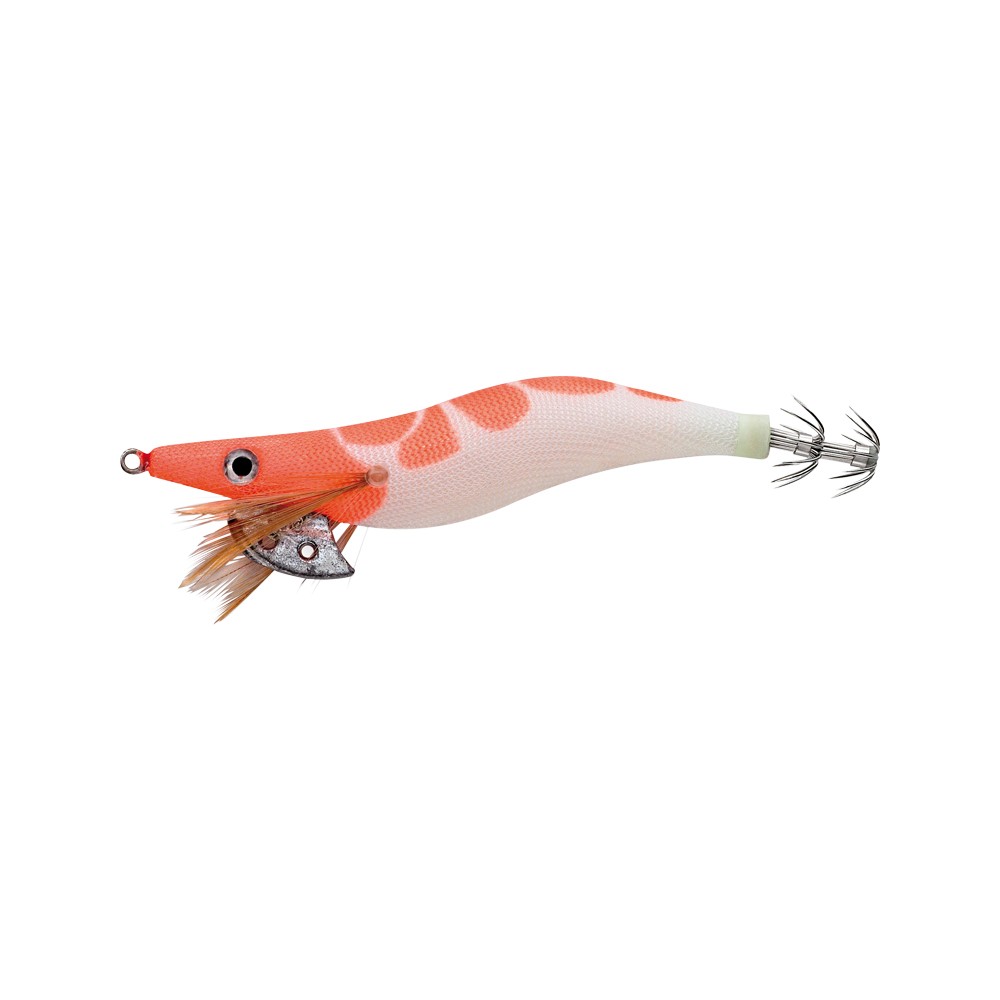 Totanara di altissima qualità, ideale per la cattura di seppie e cefalopodi in genere. Classica forma a “gamberone” con corpo robusto e resistente, completamente rivestito con una rete in seta dai colori saturi e brillanti. Dotata di doppio cestello in acciaio inox e piombo deriva posto sotto la testa, utile per distribuire maggiore equilibrio all'esca. Disponibile in diverse colorazioni sia naturali che vivaci. Eccellente rapporto qualità prezzo.
